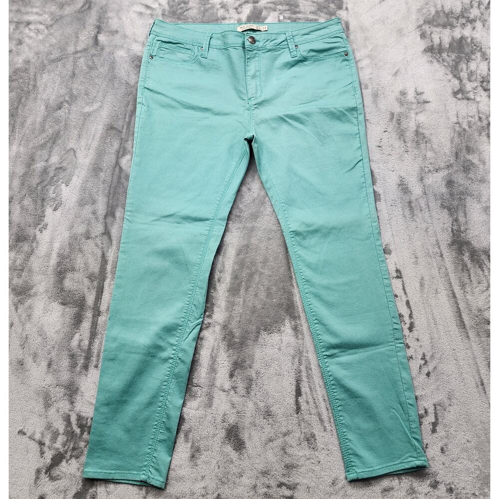 Vintage IRIS Jeans Womens 17 Juniors Blue Mint Mid Rise Skinny Leg Ankle Stretch